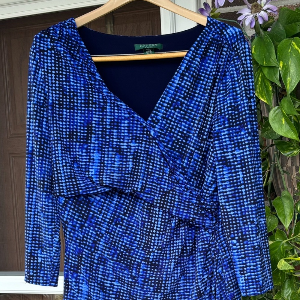 Ralph Lauren Blue Wrap Top Dress